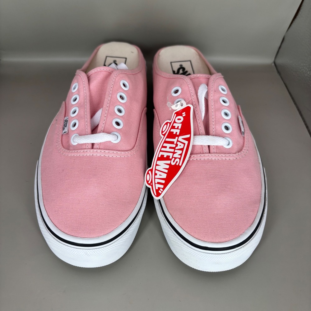 Vans Authentic Mule Pink Canvas Slip On Sneakers Womens 10.5 Mens 9 NEW
